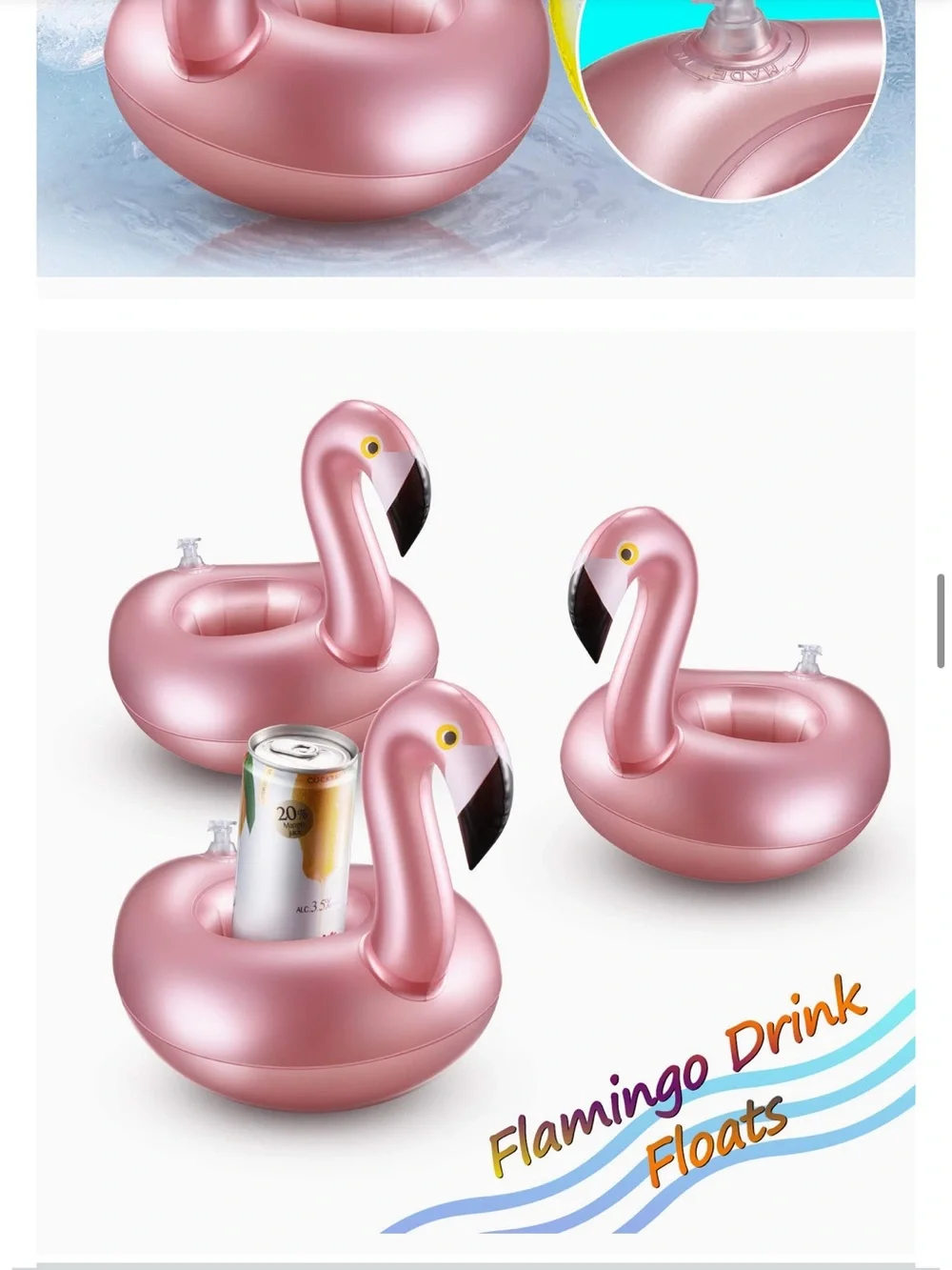 (12) Mini Flamingo Pool Floats Drink Holders (missed return window) never used